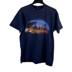 Vintage Harley Davidson Tramontin Hope, NJ Tee Shirt Blue Large Men's B404